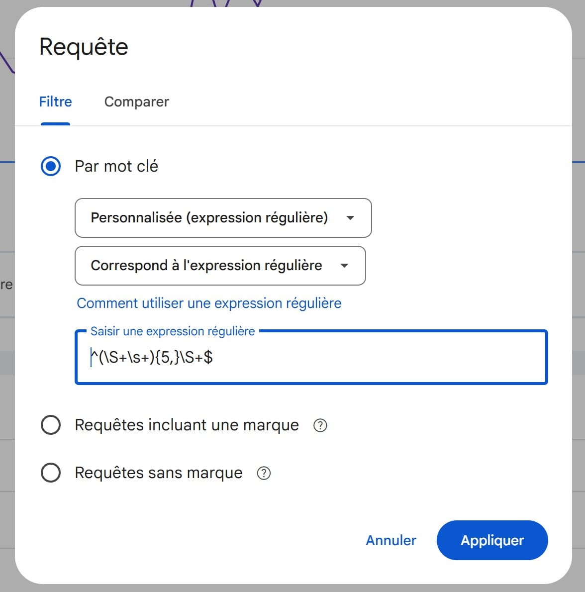 choisir un panier de prompt avec search console
