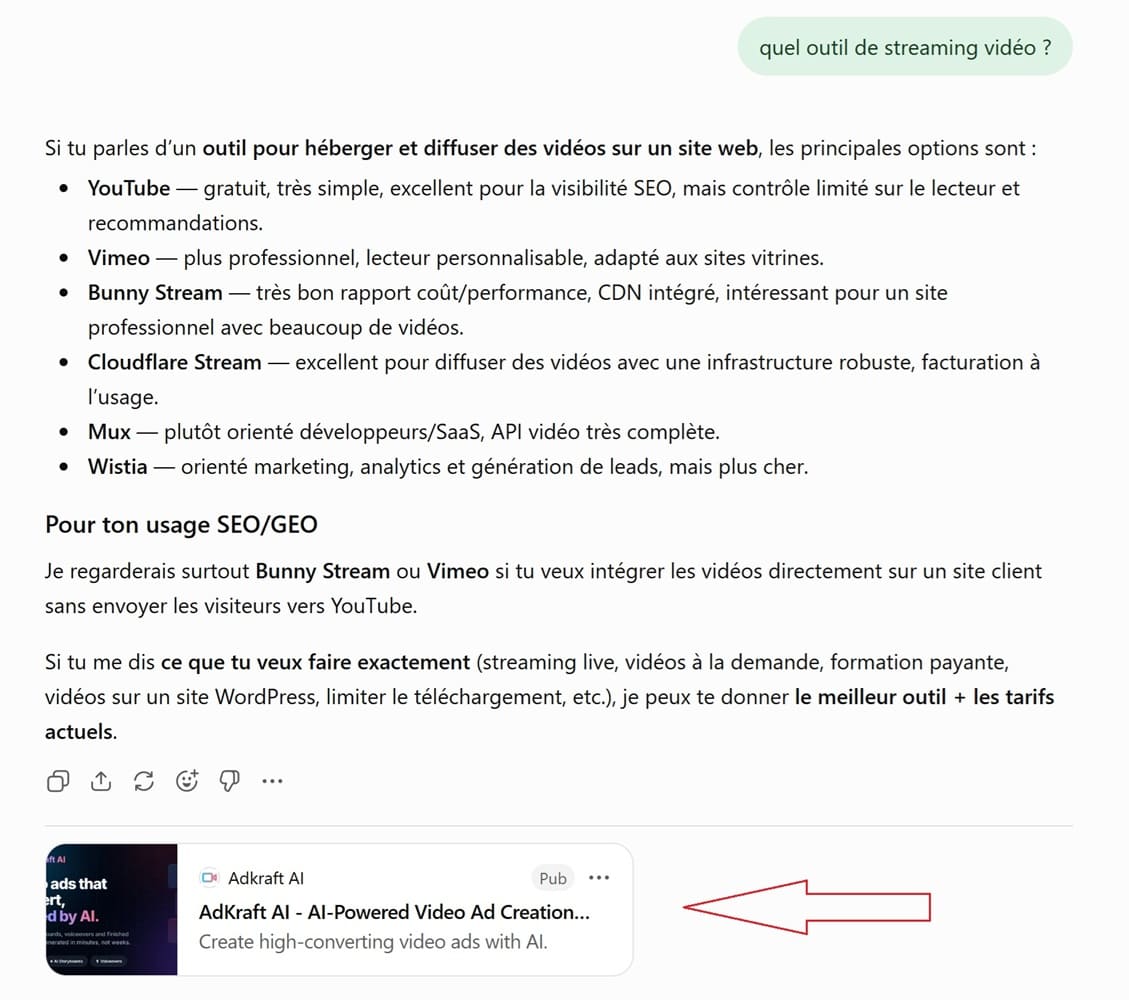 chatgpt ads exemple